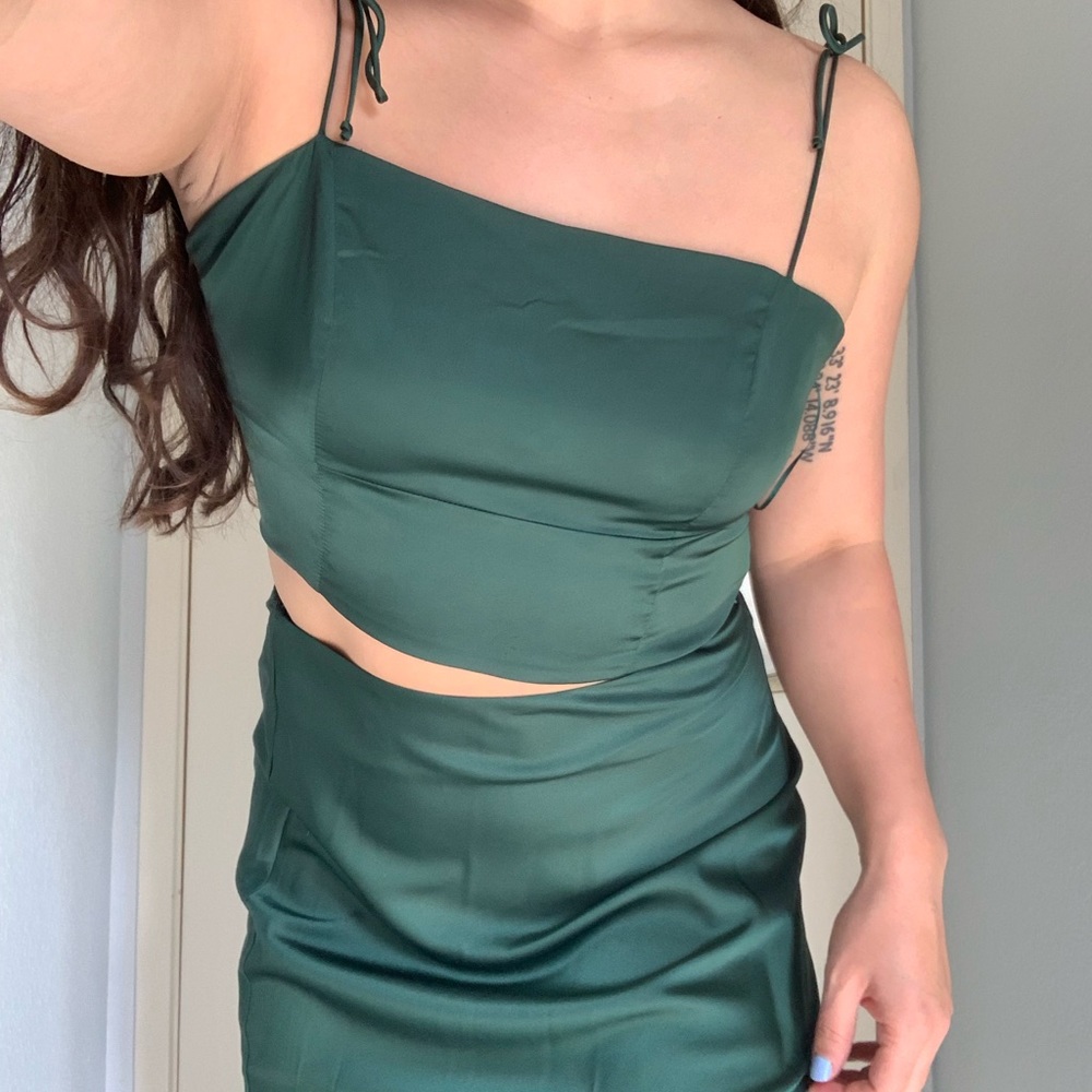 Emerald silk two piece set